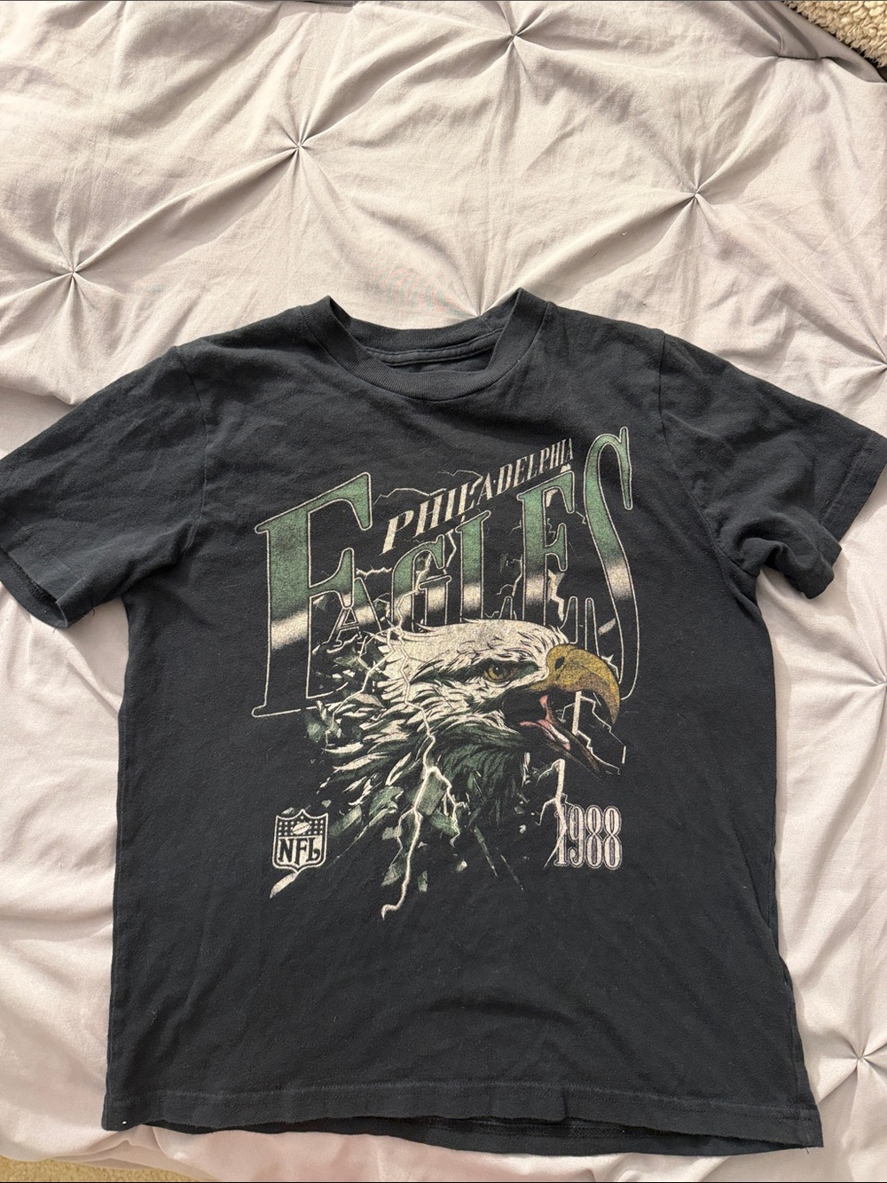 NFL Philadelphia Eagles Black Graphic Tee with Green and White Print